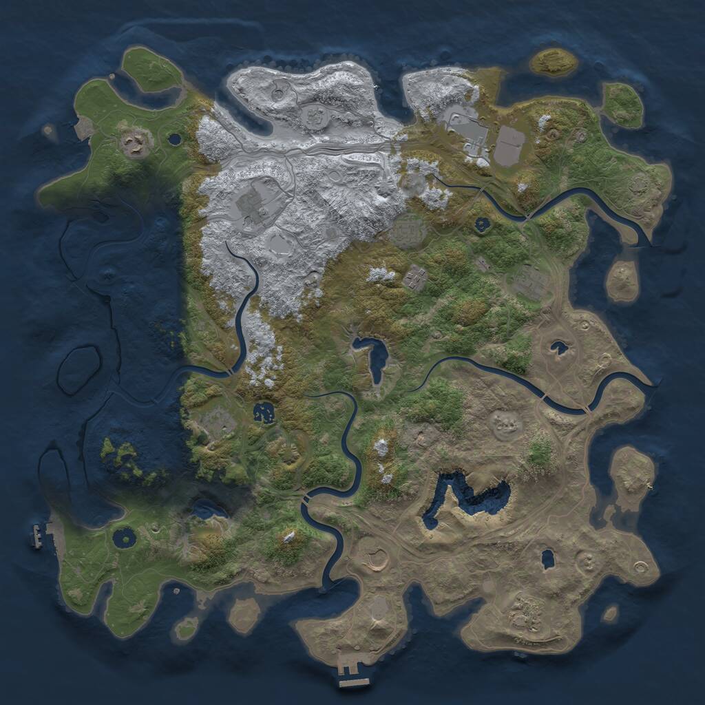 Rust Map: Procedural Map, Size: 4750, Seed: 472795, 16 Monuments