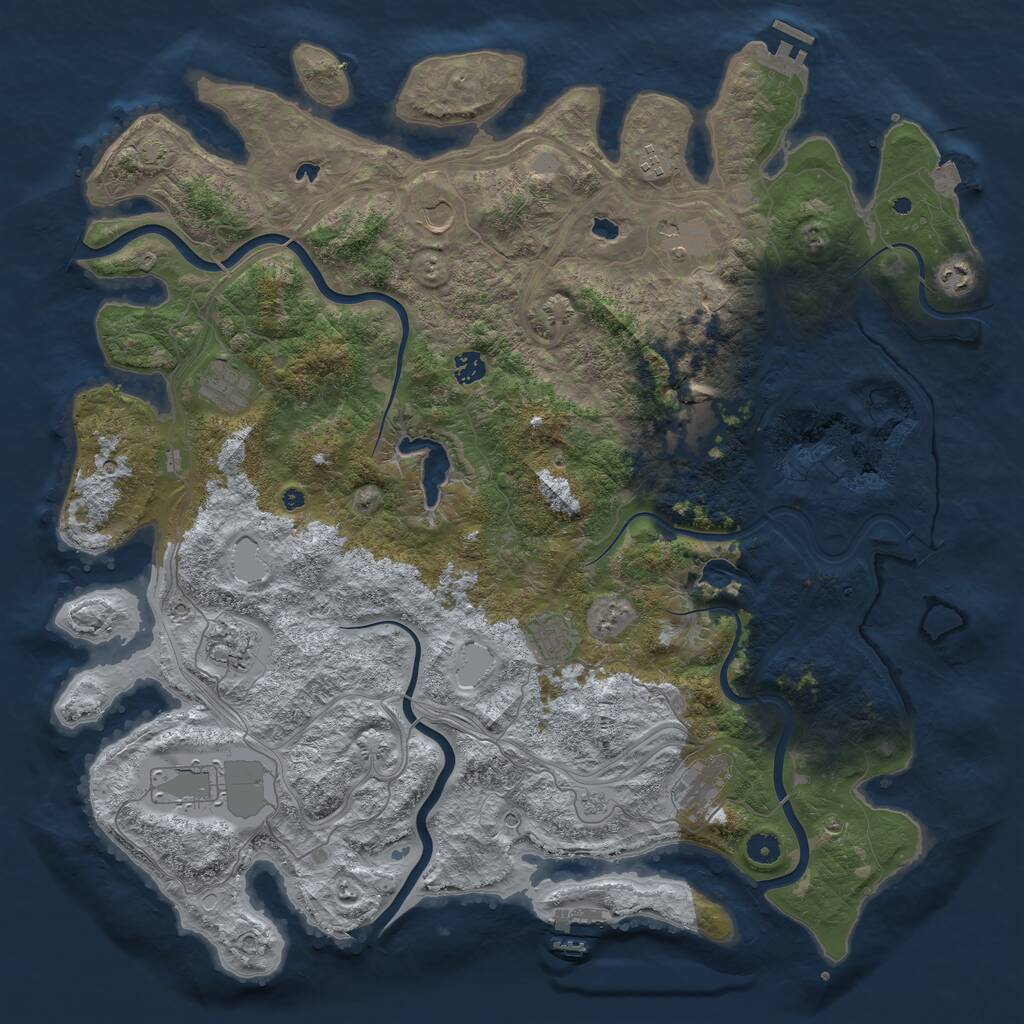 Rust Map: Procedural Map, Size: 4750, Seed: 923089, 17 Monuments