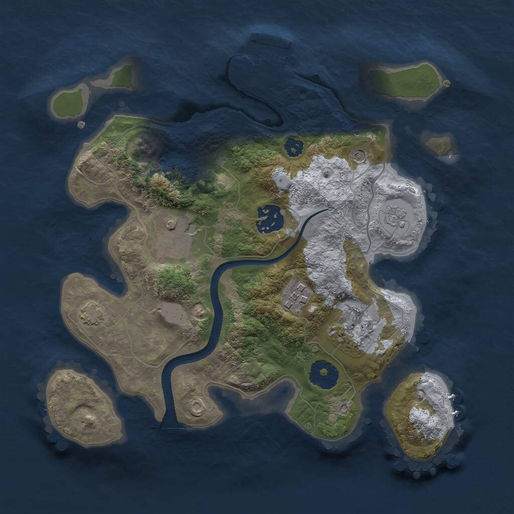 Rust Map: Procedural Map, Size: 2700, Seed: 1789128079, 9 Monuments
