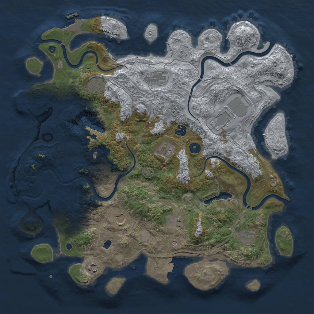 Rust Map: Procedural Map, Size: 4250, Seed: 946340632, 16 Monuments
