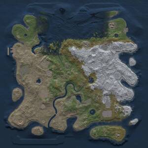 Thumbnail Rust Map: Procedural Map, Size: 4000, Seed: 992754393, 16 Monuments