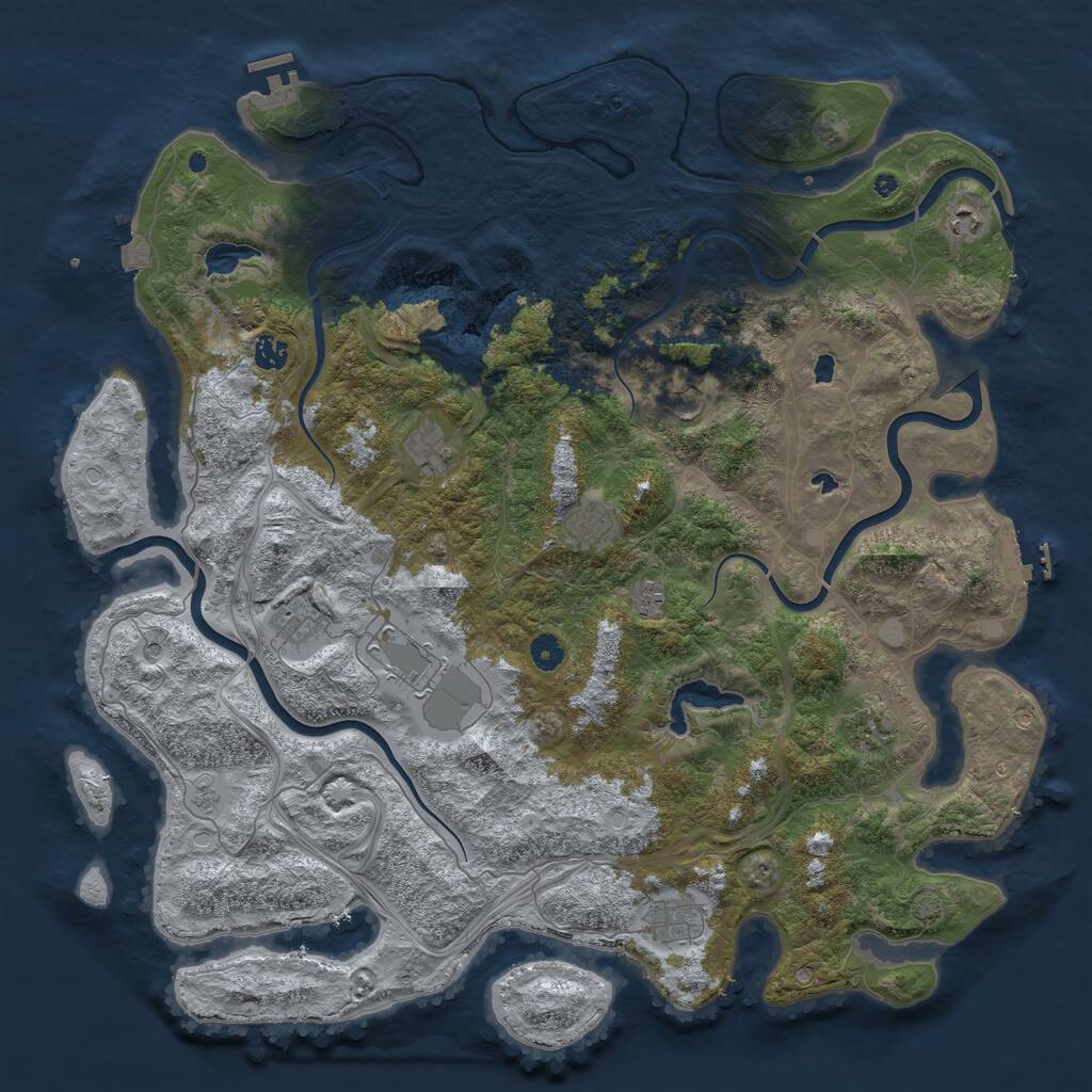 Rust Map: Procedural Map, Size: 4750, Seed: 620311, 16 Monuments