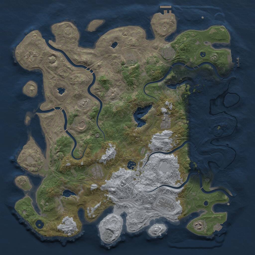 Rust Map: Procedural Map, Size: 4500, Seed: 1966571251, 16 Monuments