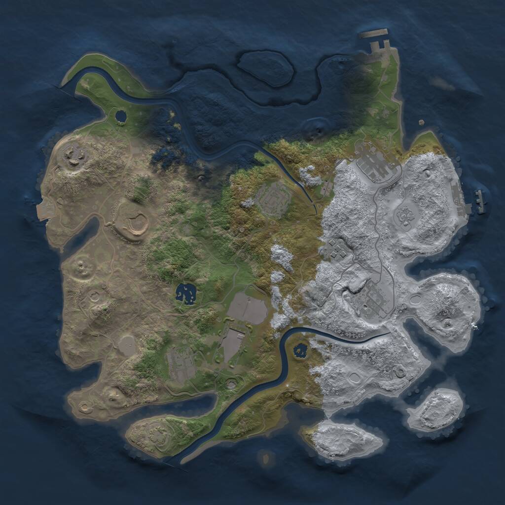 Rust Map: Procedural Map, Size: 3500, Seed: 50579, 15 Monuments