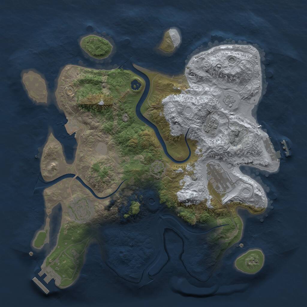 Rust Map: Procedural Map, Size: 3000, Seed: 993690, 9 Monuments