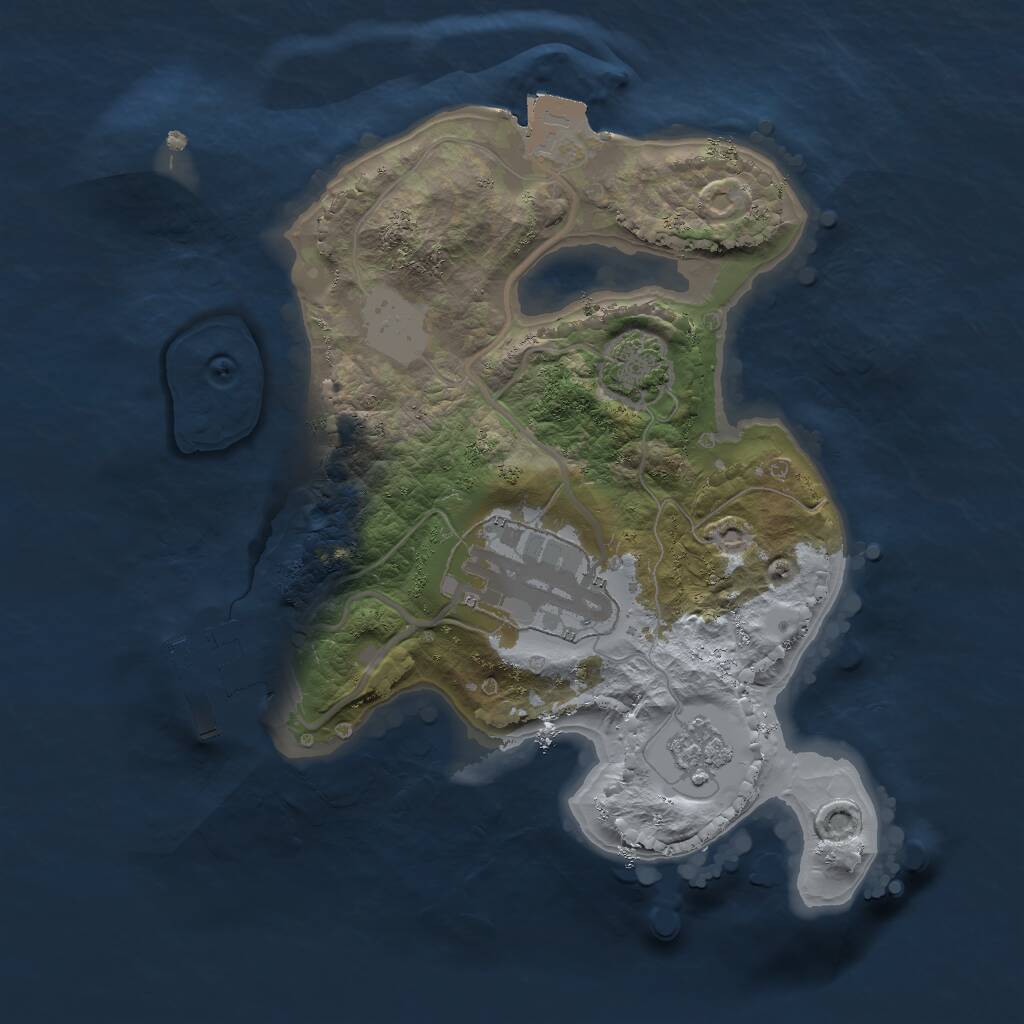 Rust Map: Procedural Map, Size: 2000, Seed: 2033869661, 5 Monuments