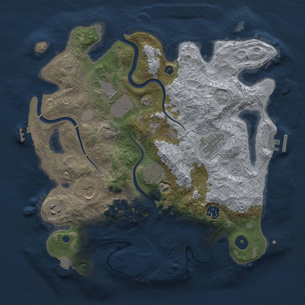 Rust Map: Procedural Map, Size: 3500, Seed: 290882, 13 Monuments