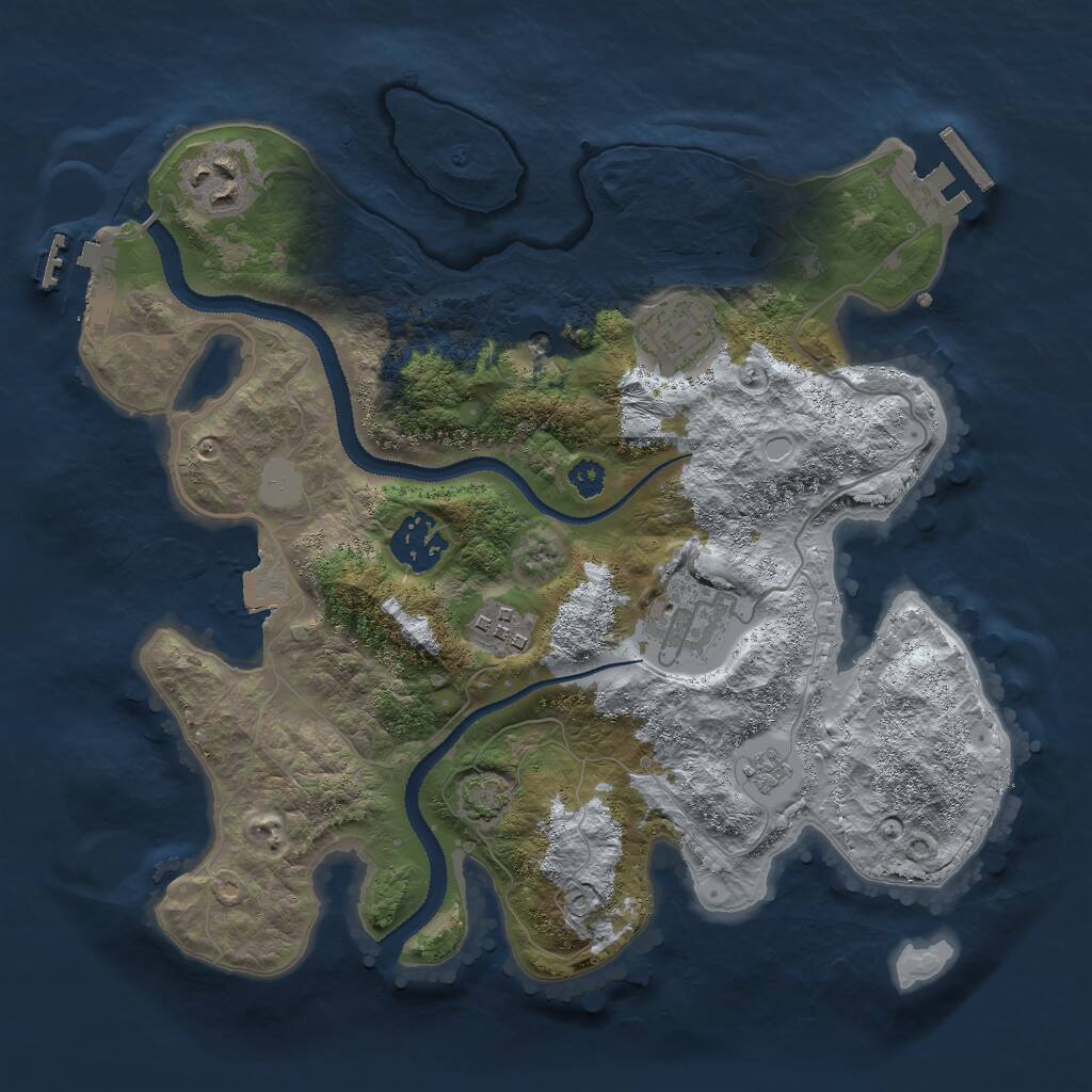 Rust Map: Procedural Map, Size: 2993, Seed: 847261, 13 Monuments