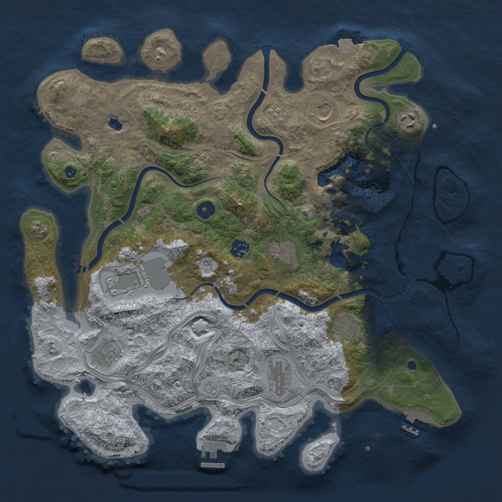 Rust Map: Procedural Map, Size: 4250, Seed: 388700, 15 Monuments