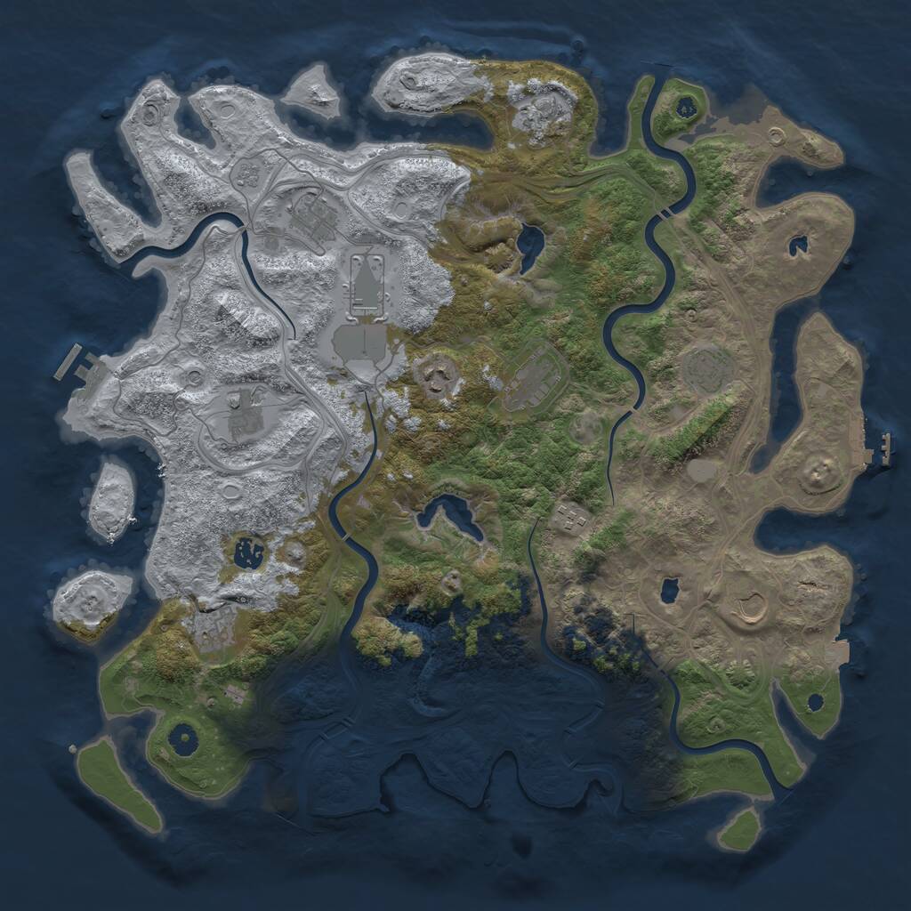 Rust Map: Procedural Map, Size: 4500, Seed: 138192, 17 Monuments