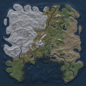 Thumbnail Rust Map: Procedural Map, Size: 6000, Seed: 1086992916, 19 Monuments