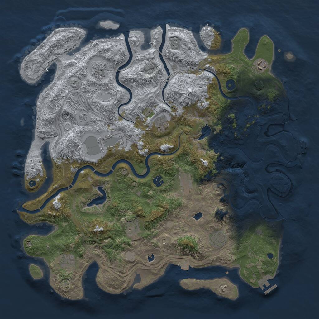 Rust Map: Procedural Map, Size: 4510, Seed: 778284947, 16 Monuments