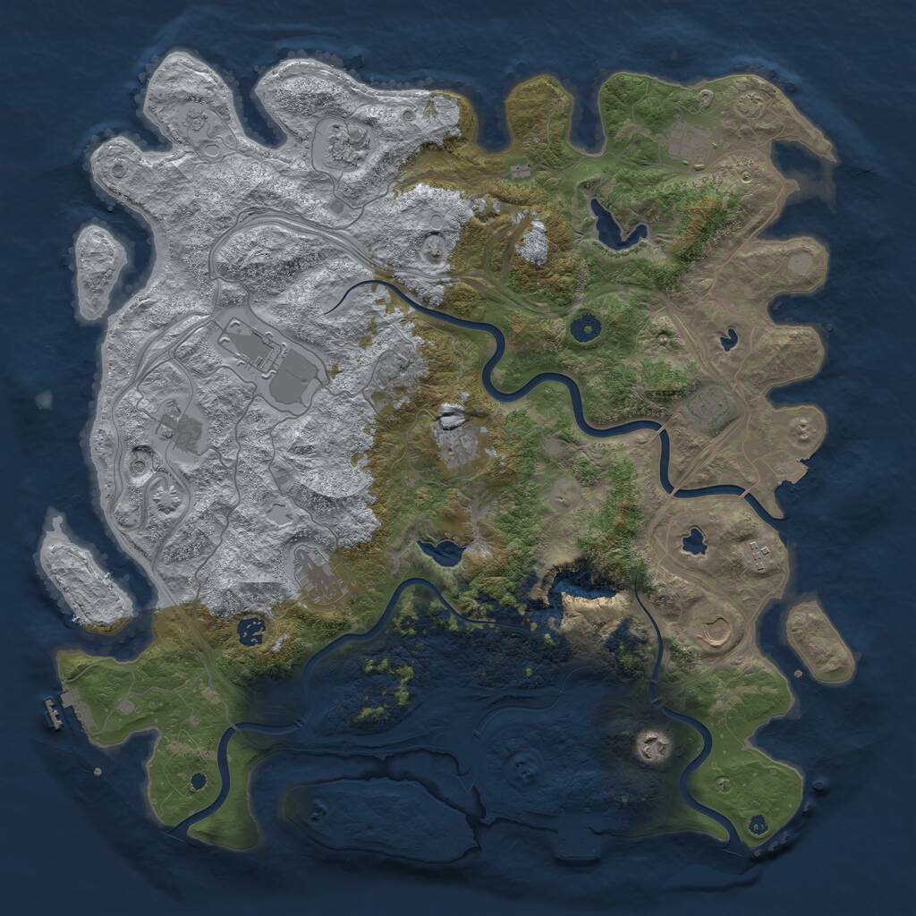 Rust Map: Procedural Map, Size: 4750, Seed: 604859, 17 Monuments