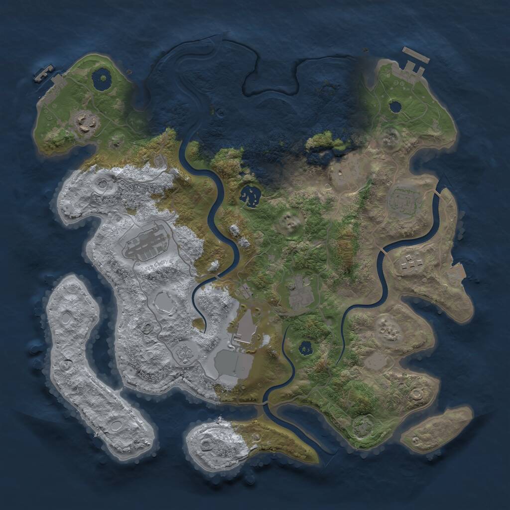 Rust Map: Procedural Map, Size: 3600, Seed: 2335435, 14 Monuments