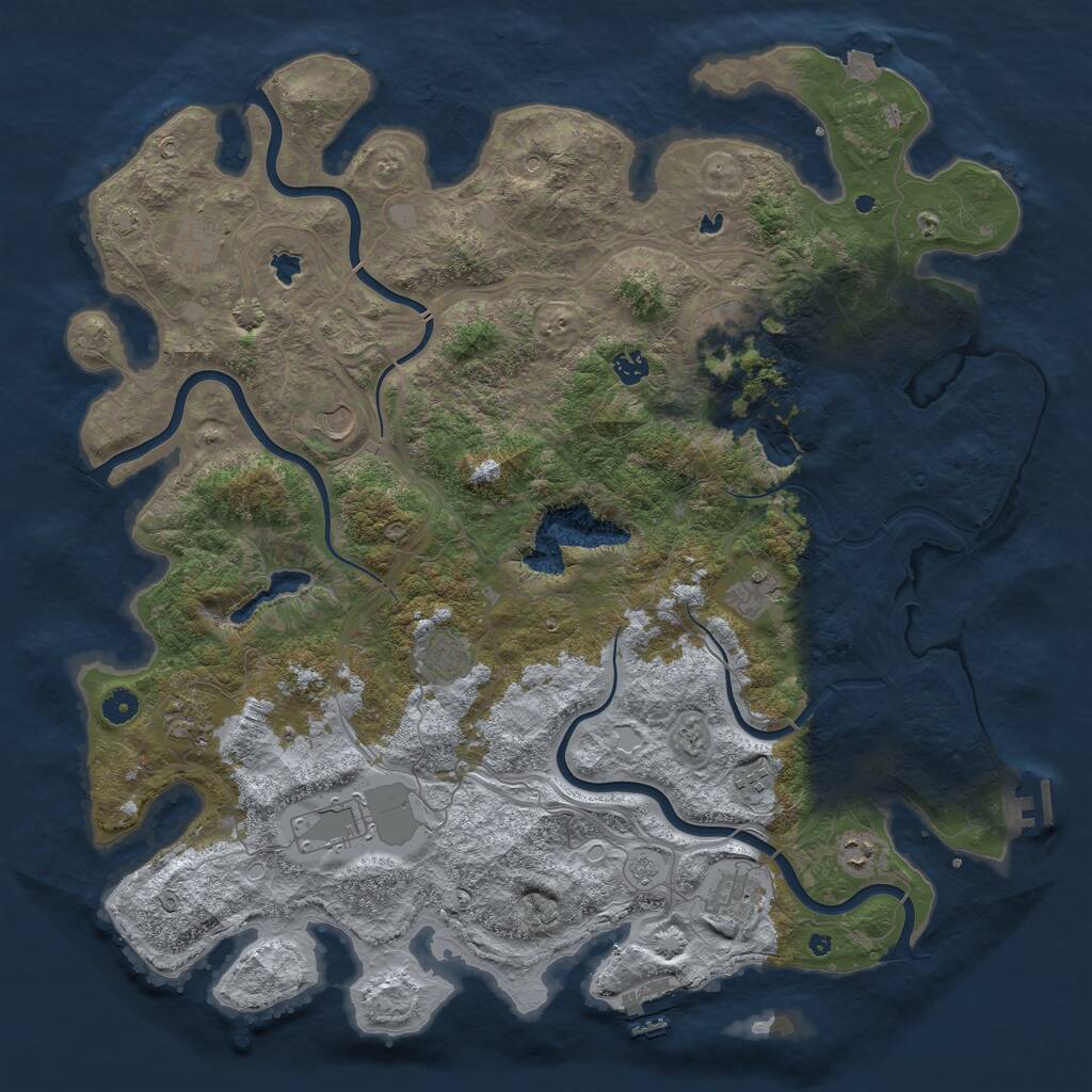 Rust Map: Procedural Map, Size: 4750, Seed: 803149, 17 Monuments