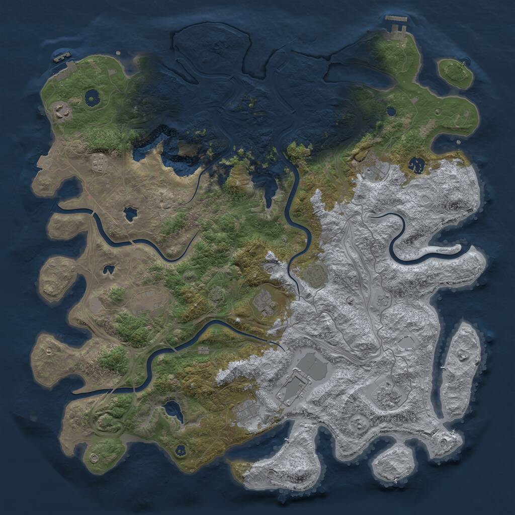 Rust Map: Procedural Map, Size: 4750, Seed: 839906, 16 Monuments