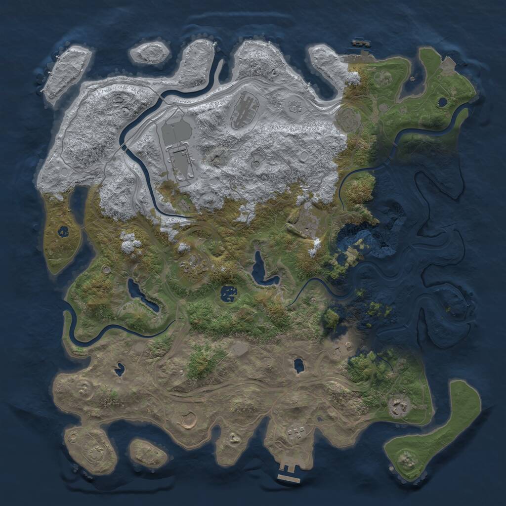 Rust Map: Procedural Map, Size: 4500, Seed: 194720194, 16 Monuments