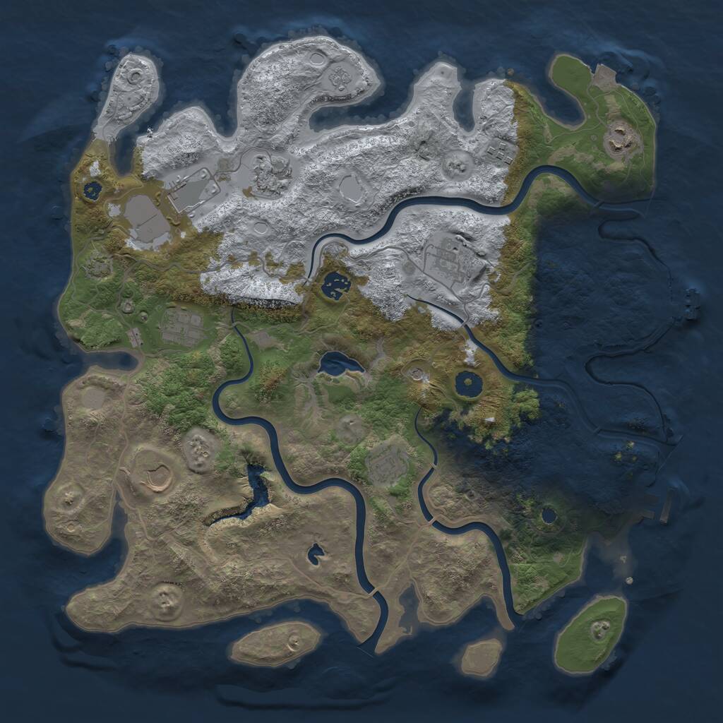 Rust Map: Procedural Map, Size: 4000, Seed: 83267, 15 Monuments