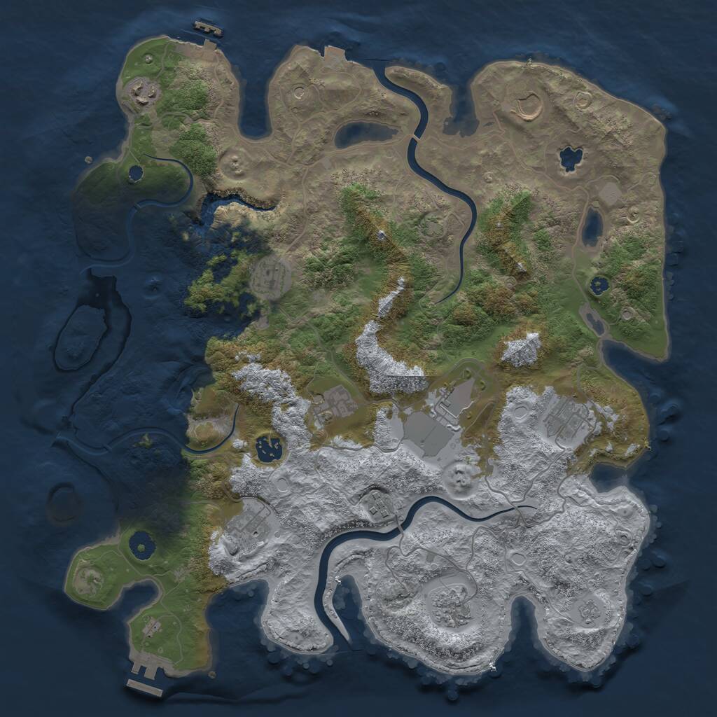 Rust Map: Procedural Map, Size: 4000, Seed: 261030798, 16 Monuments