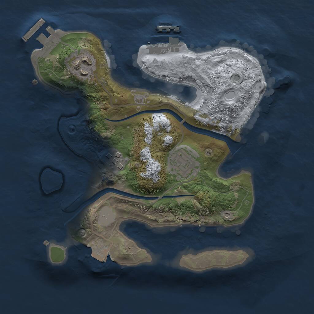 Rust Map: Procedural Map, Size: 2250, Seed: 2819234, 6 Monuments