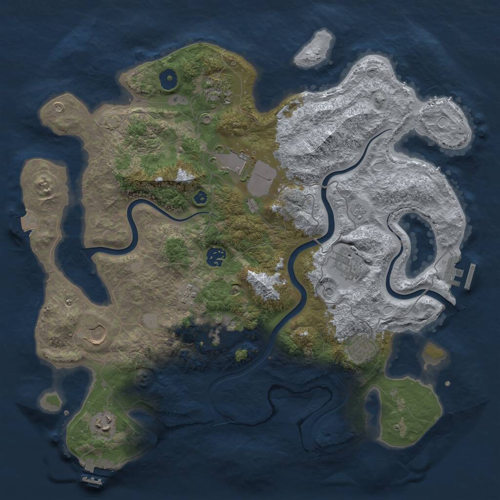 Rust Map: Procedural Map, Size: 3850, Seed: 699939, 15 Monuments