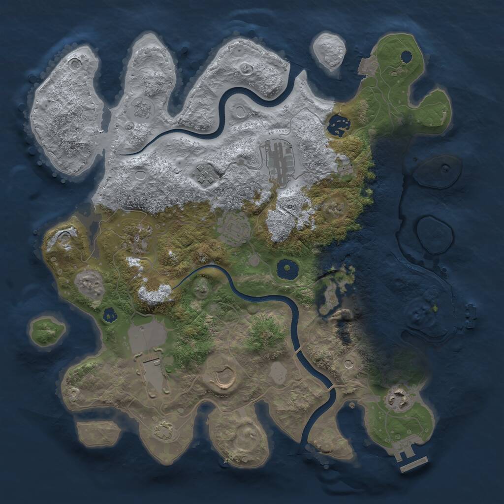 Rust Map: Procedural Map, Size: 3500, Seed: 120591, 15 Monuments