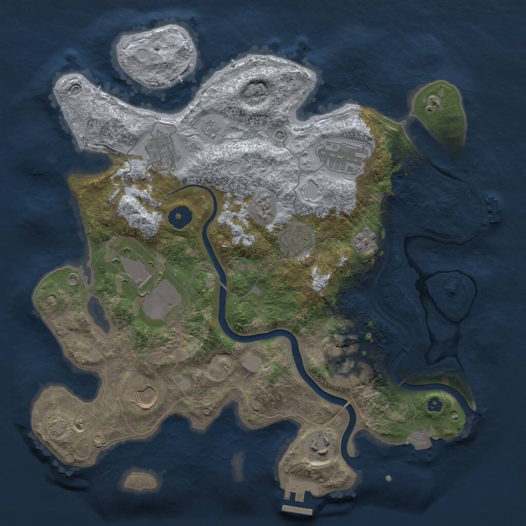 Rust Map: Procedural Map, Size: 3500, Seed: 1666839947, 14 Monuments