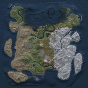 Thumbnail Rust Map: Procedural Map, Size: 3600, Seed: 1944962444, 17 Monuments