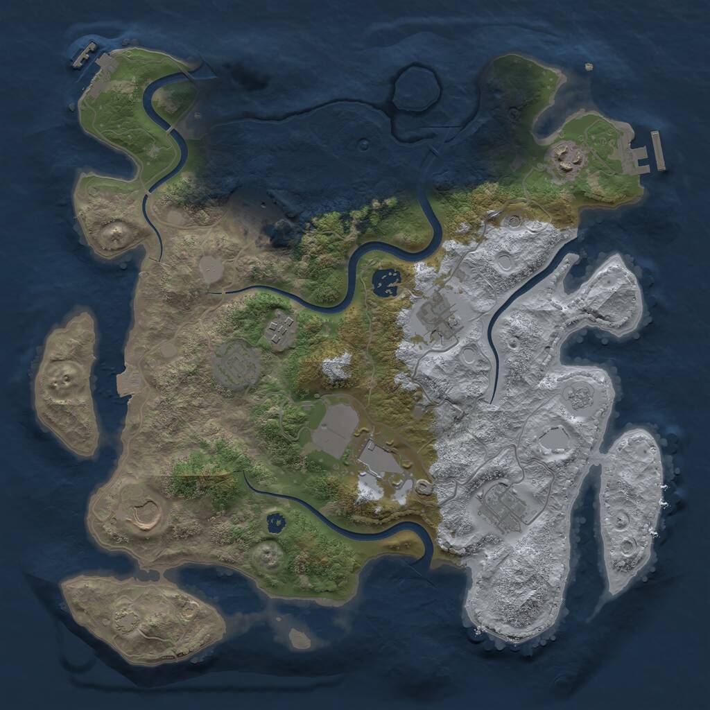 Rust Map: Procedural Map, Size: 3600, Seed: 1944962444, 15 Monuments