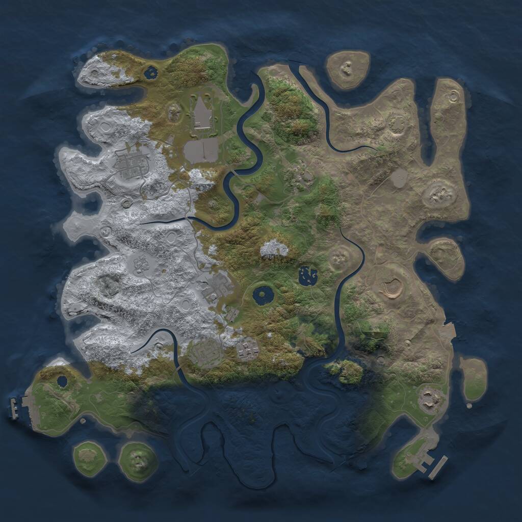 Rust Map: Procedural Map, Size: 3900, Seed: 21414, 15 Monuments