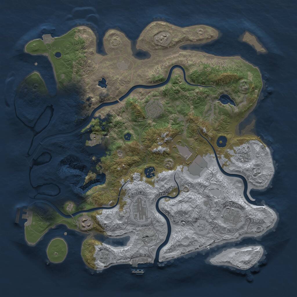 Rust Map: Procedural Map, Size: 4000, Seed: 43567824, 15 Monuments