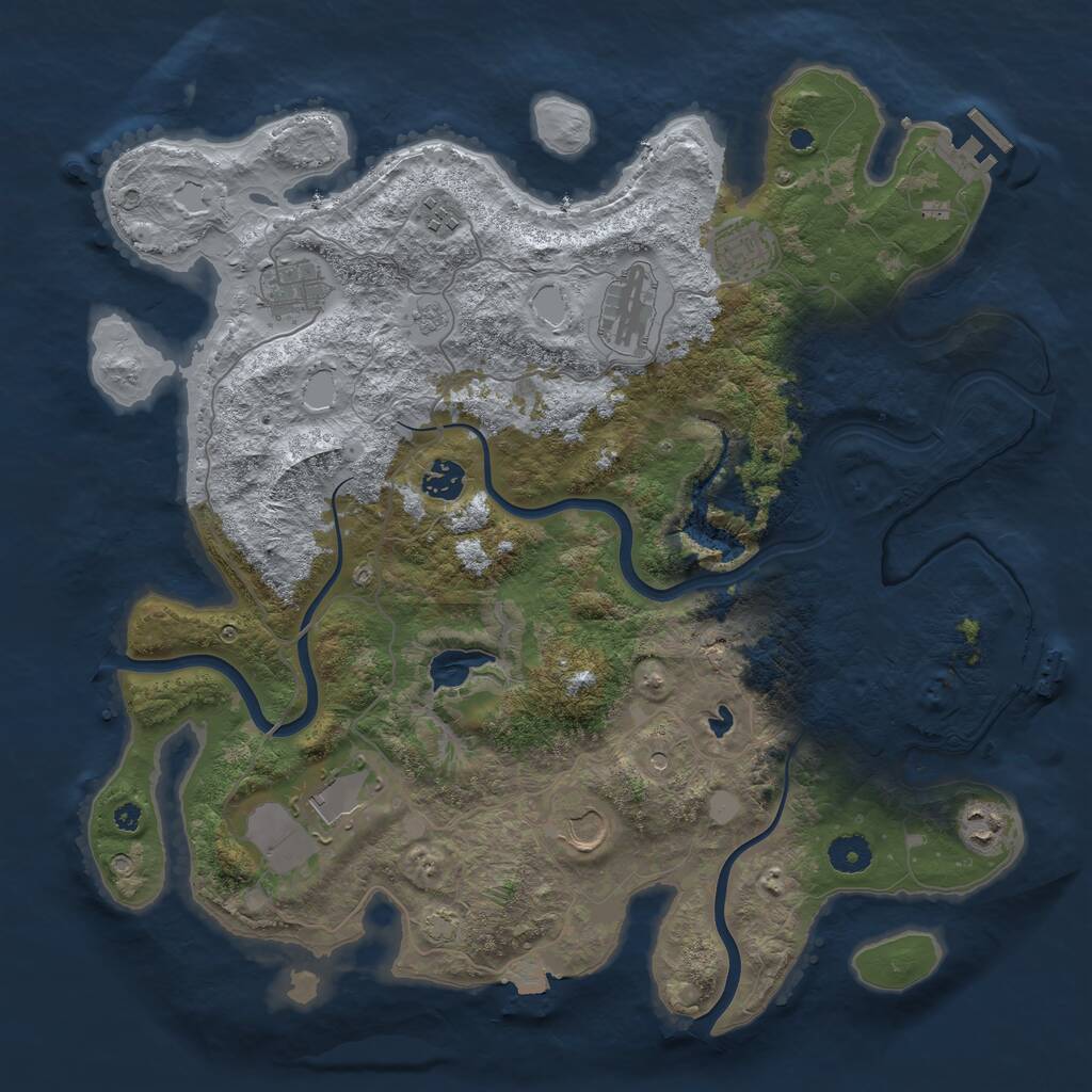 Rust Map: Procedural Map, Size: 4000, Seed: 1789171307, 14 Monuments