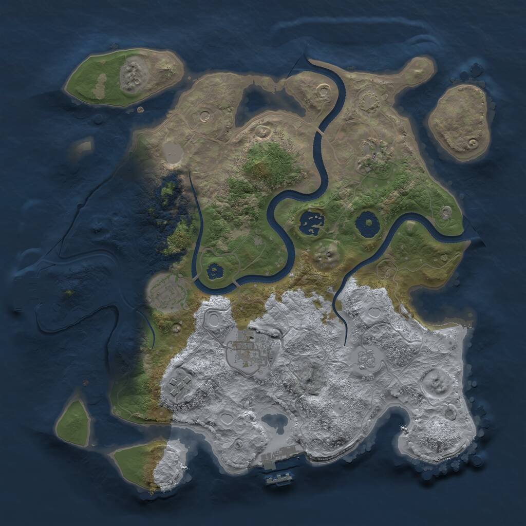 Rust Map: Procedural Map, Size: 3200, Seed: 66885522, 13 Monuments