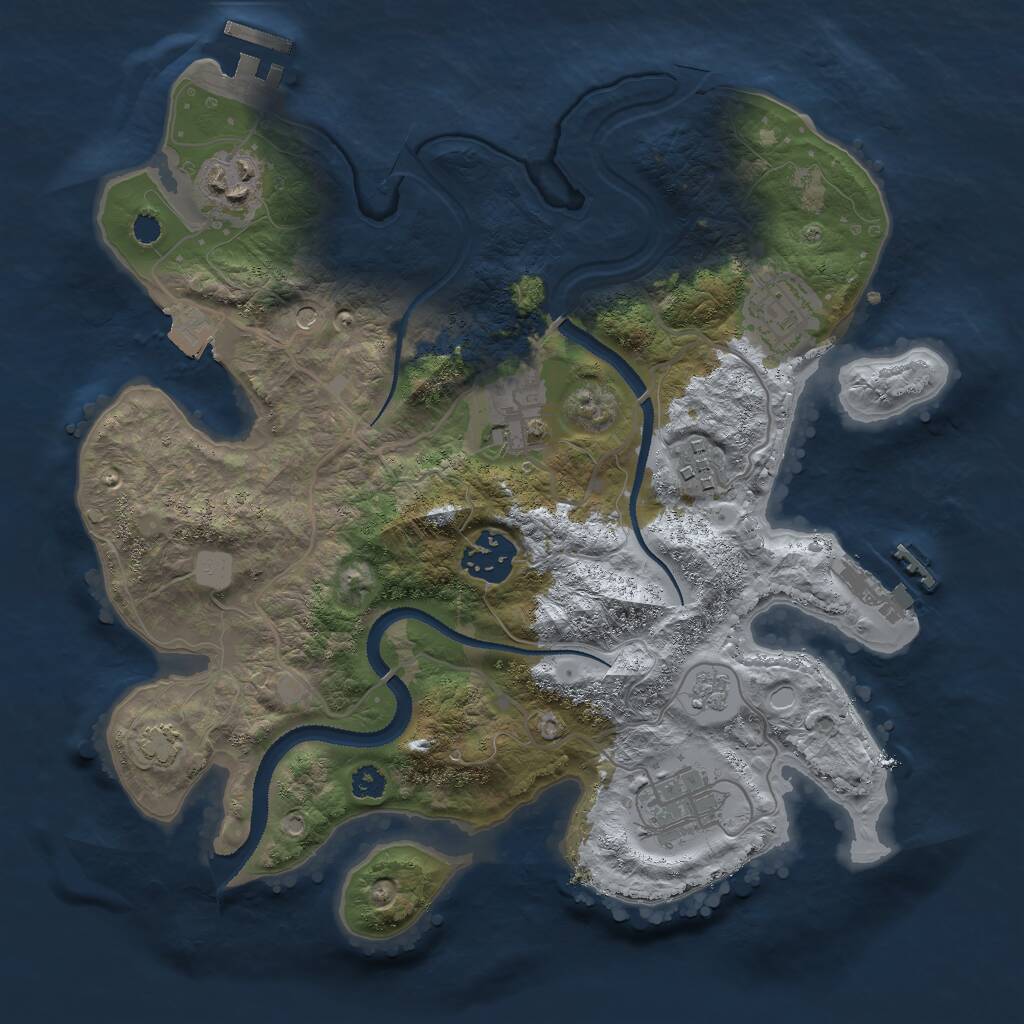 Rust Map: Procedural Map, Size: 3000, Seed: 5217394, 12 Monuments