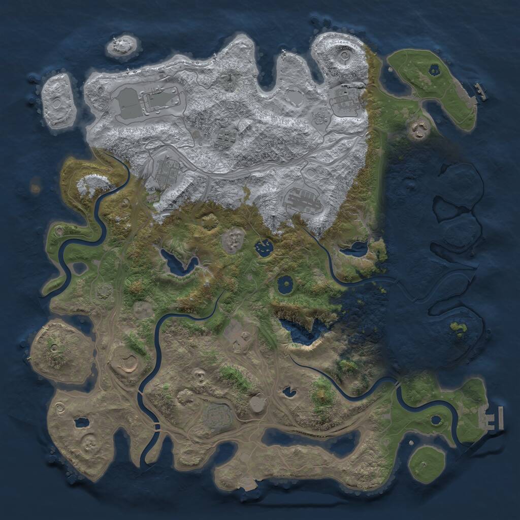 Rust Map: Procedural Map, Size: 4500, Seed: 1638664419, 16 Monuments