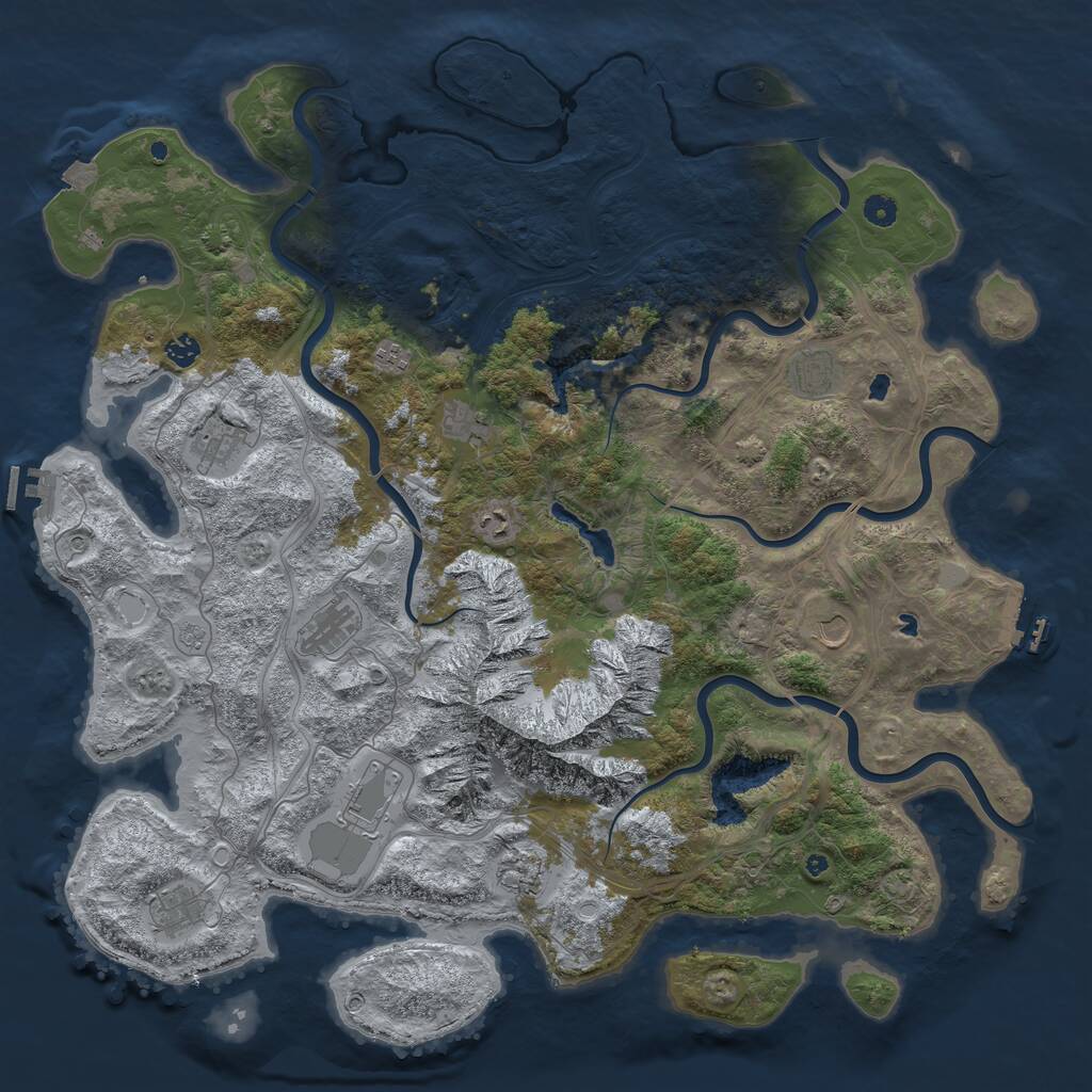 Rust Map: Procedural Map, Size: 5000, Seed: 815594, 17 Monuments
