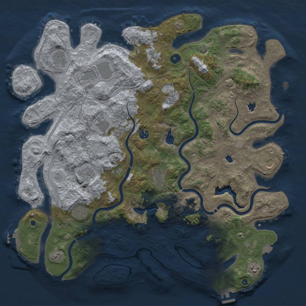 Rust Map: Procedural Map, Size: 4750, Seed: 188719, 17 Monuments
