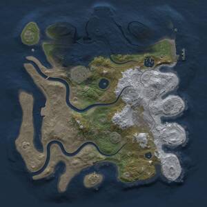 Thumbnail Rust Map: Procedural Map, Size: 3000, Seed: 1730514739, 10 Monuments