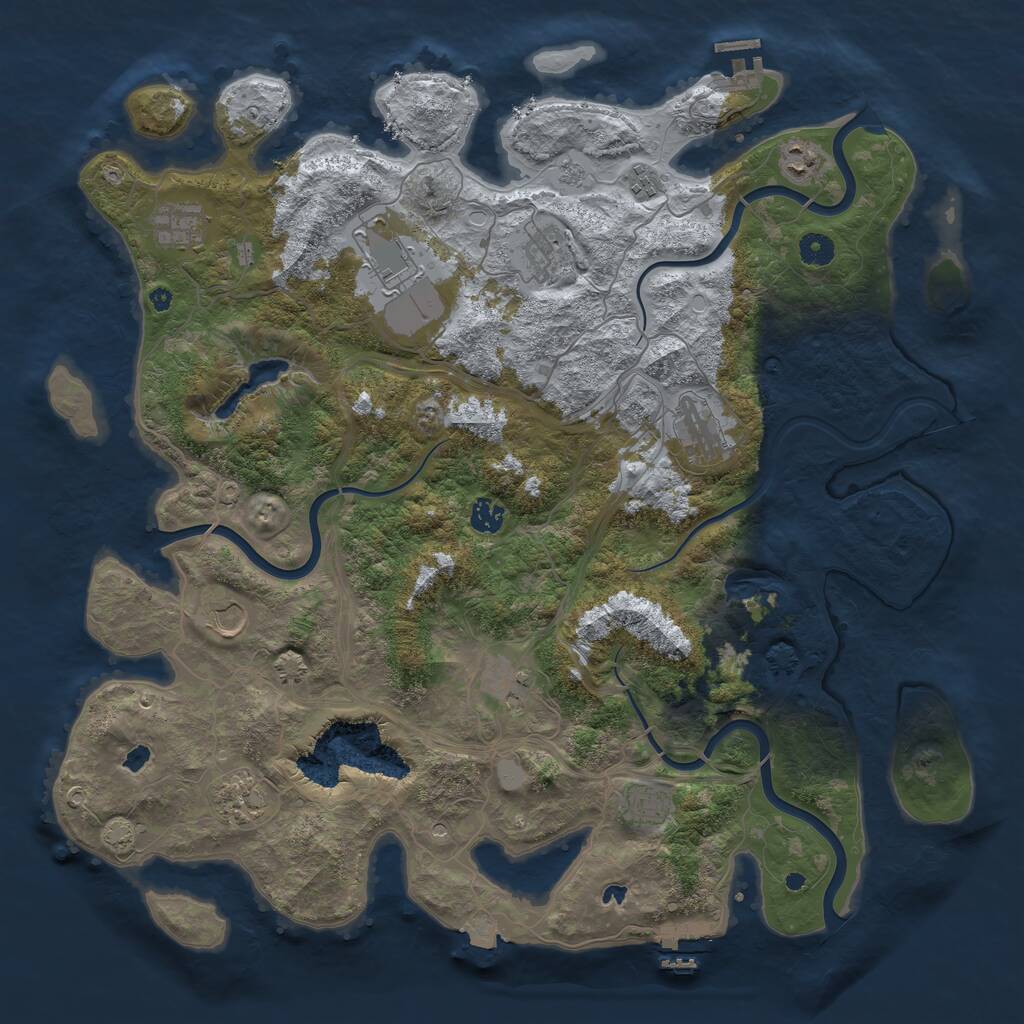 Rust Map: Procedural Map, Size: 4500, Seed: 1192435202, 17 Monuments