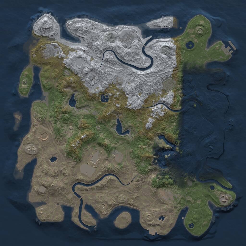 Rust Map: Procedural Map, Size: 4500, Seed: 267530186, 17 Monuments