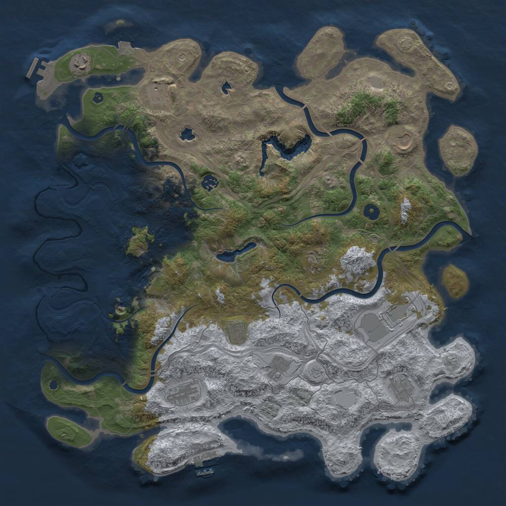 Rust Map: Procedural Map, Size: 4750, Seed: 151697, 17 Monuments