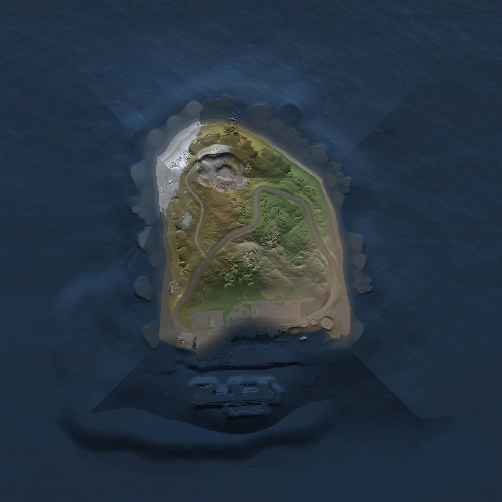 Rust Map: Procedural Map, Size: 1000, Seed: 990593225, 4 Monuments