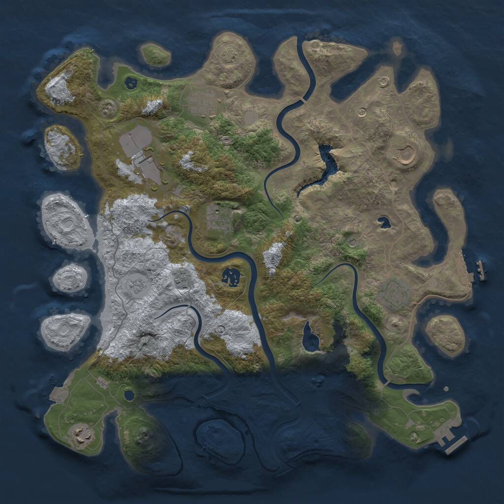 Rust Map: Procedural Map, Size: 4000, Seed: 561321969, 14 Monuments