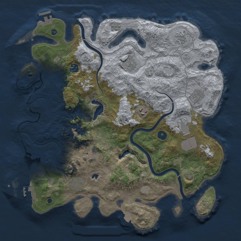 Rust Map: Procedural Map, Size: 4000, Seed: 253806, 15 Monuments