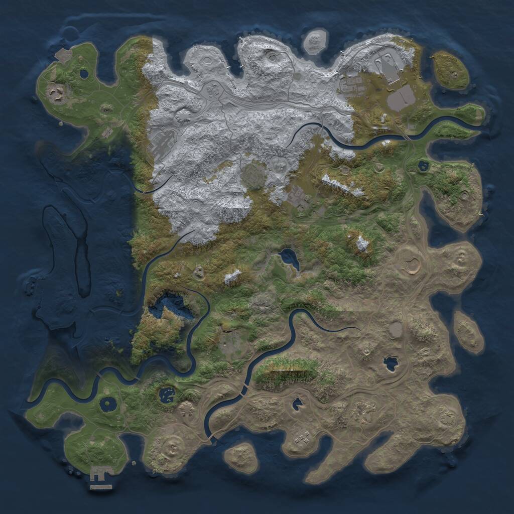 Rust Map: Procedural Map, Size: 4750, Seed: 382516, 17 Monuments