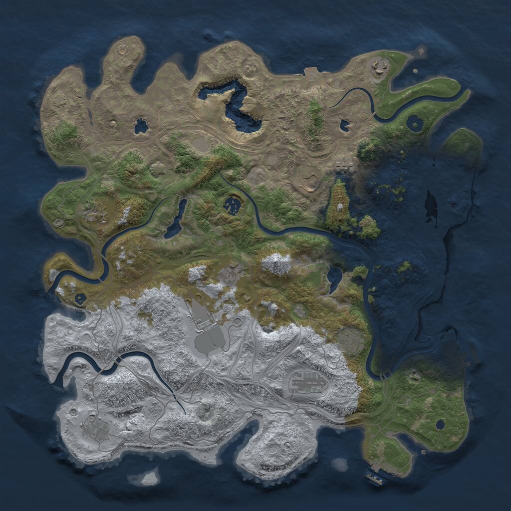 Rust Map: Procedural Map, Size: 4500, Seed: 783921, 16 Monuments