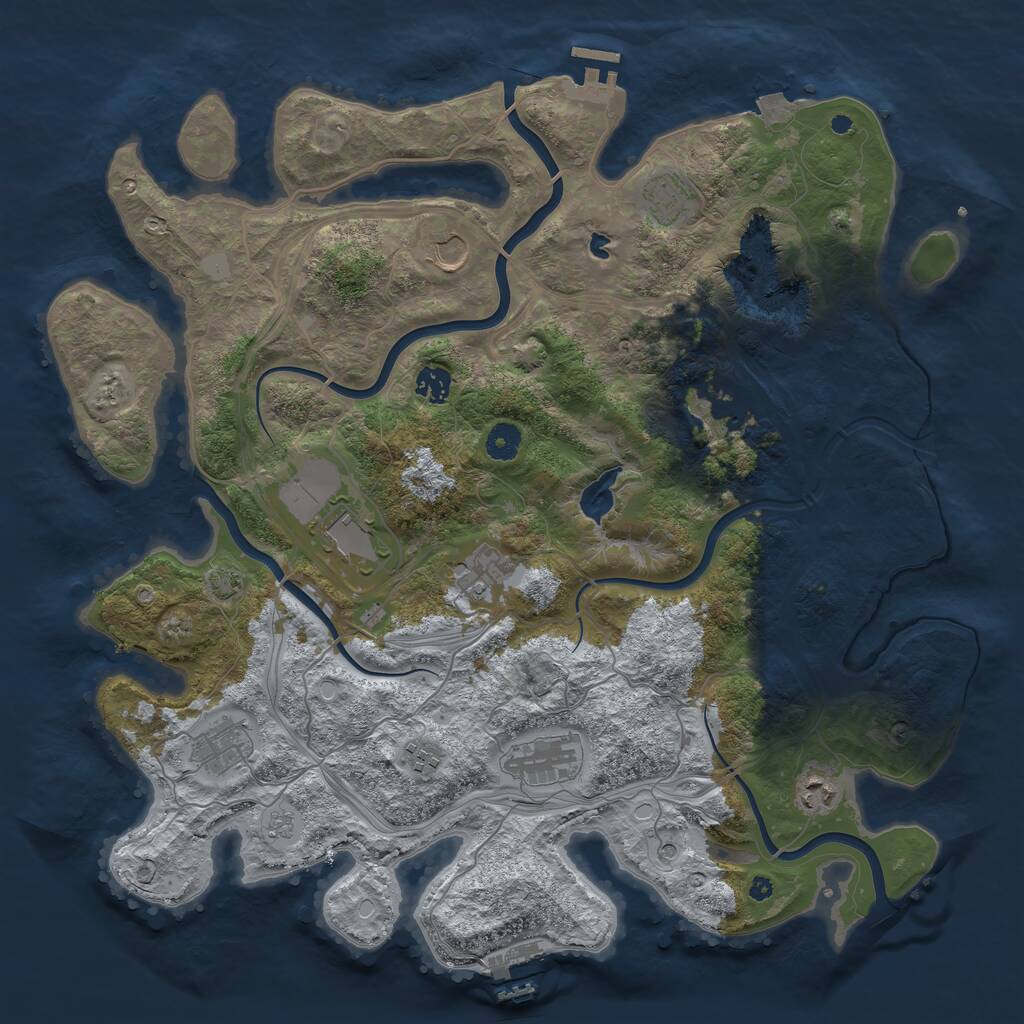 Rust Map: Procedural Map, Size: 4250, Seed: 746805, 16 Monuments