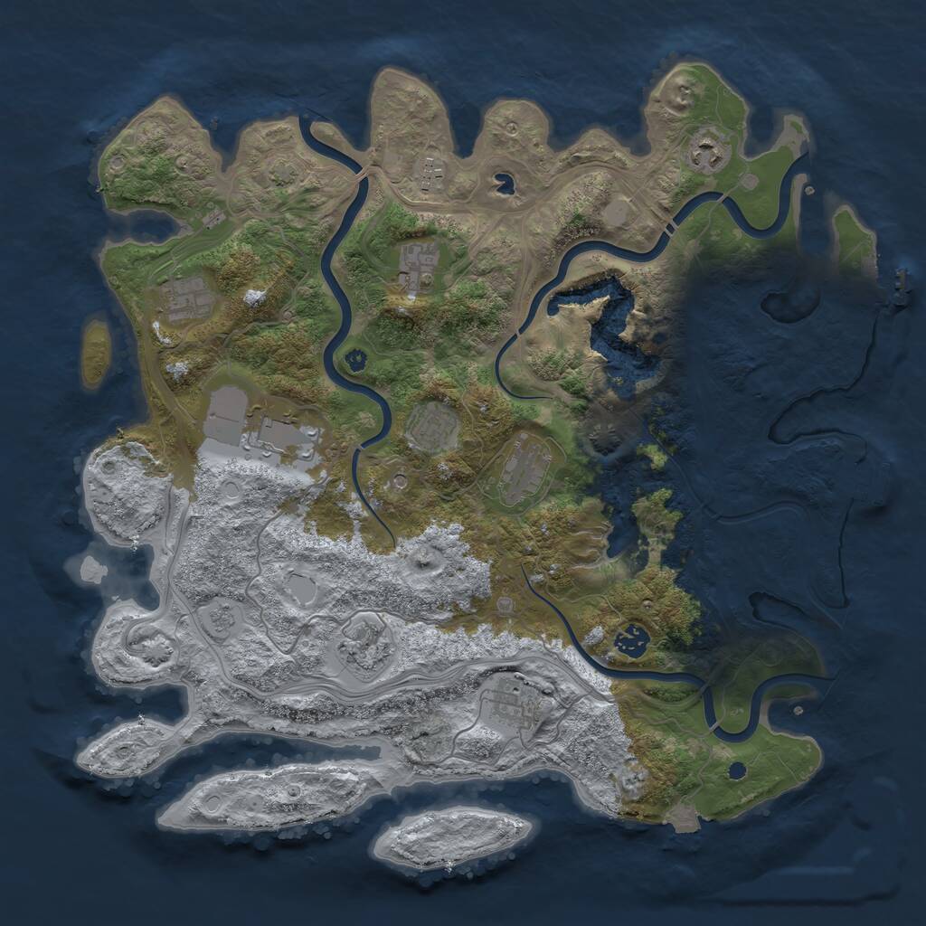 Rust Map: Procedural Map, Size: 4250, Seed: 679528, 16 Monuments