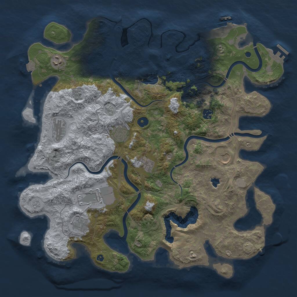 Rust Map: Procedural Map, Size: 4250, Seed: 413637, 15 Monuments
