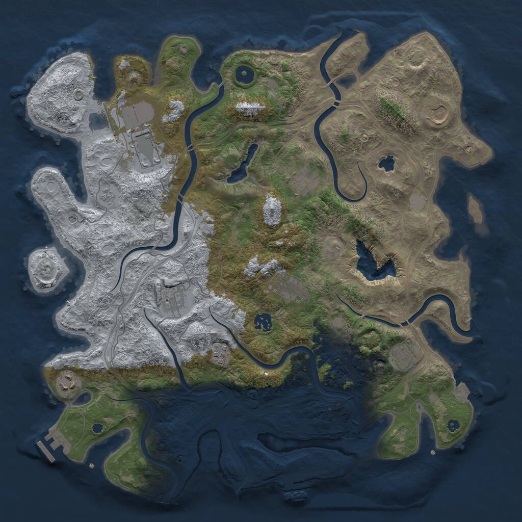 Rust Map: Procedural Map, Size: 4250, Seed: 1076358836, 15 Monuments